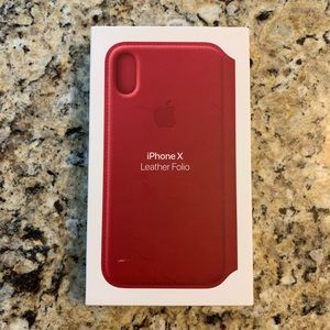 NWT iPhone X Leather Folio Case